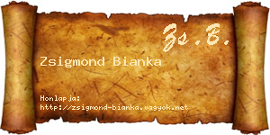 Zsigmond Bianka névjegykártya